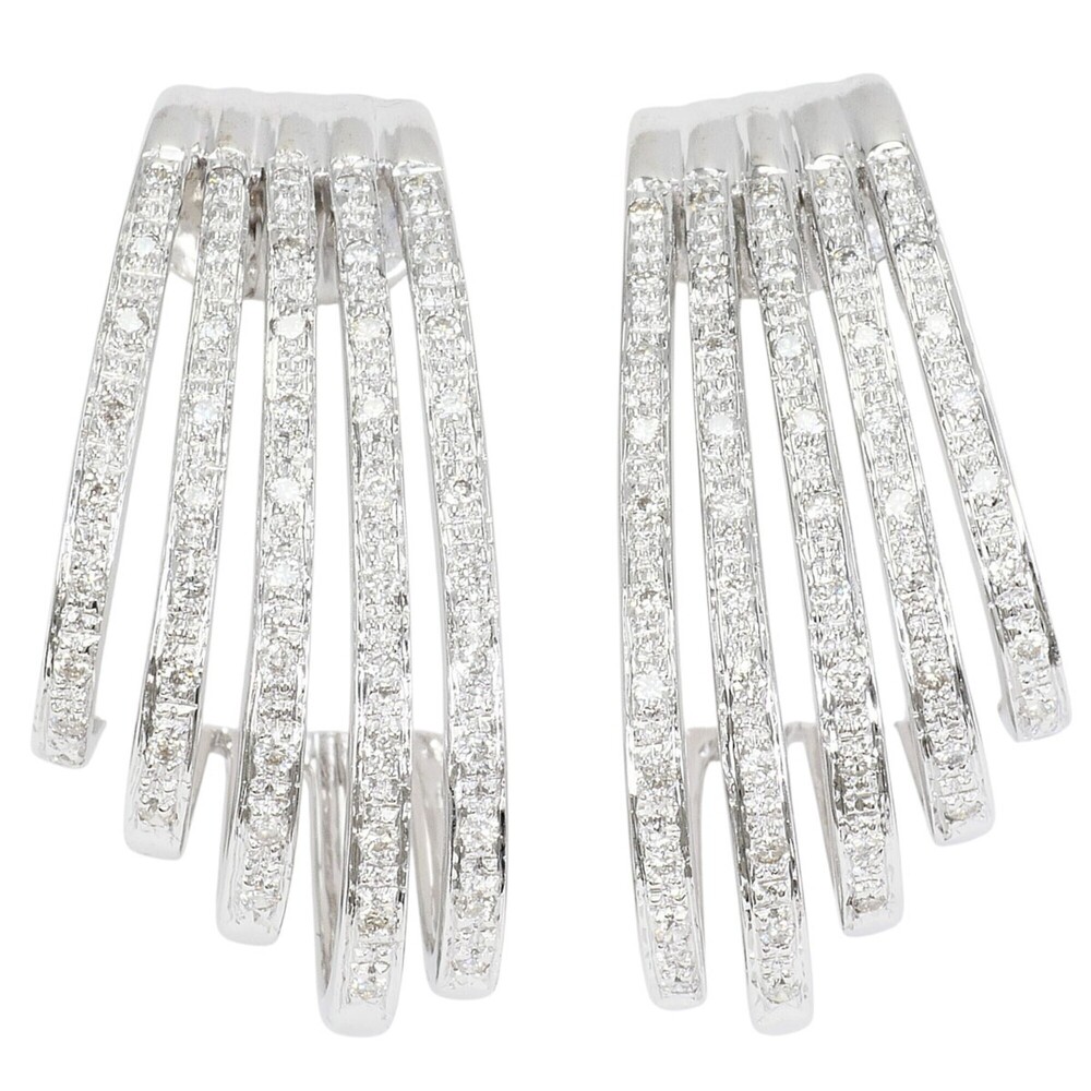 VINTAGE 18k Silver Diamond Earrings